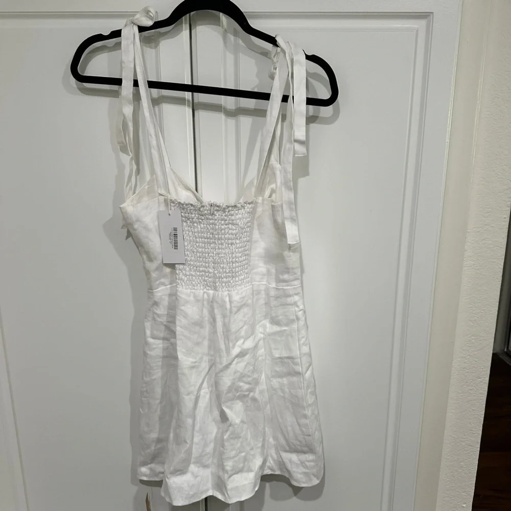 Reformation Pearson Linen Dress White Size 4 NWT - Picture 5 of 11